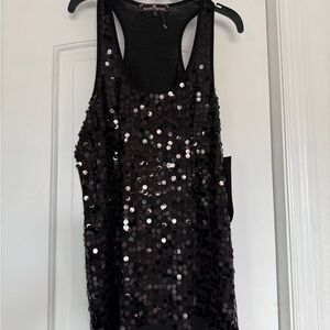 Almost Famous Black Sequin Tank Top